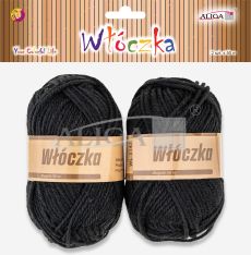 Włóczka WL-3147 czarna, dł. 50m, op. 2szt.