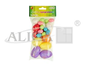 Jajka styropianowe WPJ-7477 brokatowe, mix rozmiarów