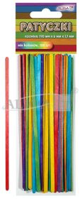 Patyczki PK-0050 mix kolorów rozm.190x6x1,3mm,op.100szt.