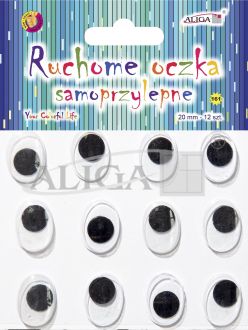 Ruchome oczka MT-6417(161) samop. owalne 20mm/bl.12 szt. 