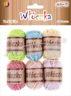 Włóczka WL-9427, dł. 38 m, op.6 szt. w mixie kolorystycznym 