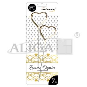 Zimne ognie TXF--318-24 serca złote, rozm.17,5cm, box 
