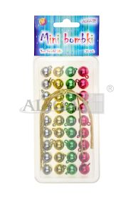Mini Bombki BOM-5419 rozm.15mm, op. 36szt. 36 sznureczków o dł.19cm