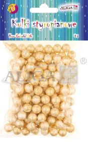 Kulki styropianowe KS-4398 dekoracyjne, złote, rozm. 16mm, op. 8g