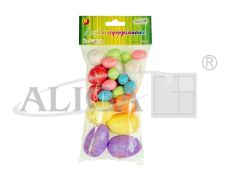 Jajka styropianowe WPJ-7477 brokatowe, mix rozmiarów