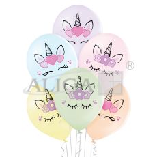 Balony BN06-589 - Głowy jednorożca - op. 6szt.