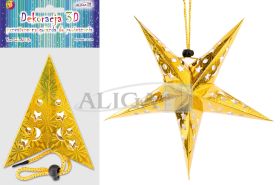 Gwiazda hologramowa GW-7407 złota, rozm. 30cm
