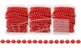 Korale na szpulce KOR-6170 kol. czerwony, rozm. 5mm x 10m, box zawiera 3szt.