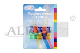 Magnesy MAG-6782 mocne, mix kolorów, rozm. 1,2 x 1,8cm, blist. 10szt.