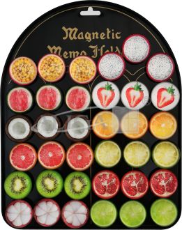Magnesy owoce MG-5787, śr. 3,5 cm - 36 szt. / blacha, 12 wzorów.